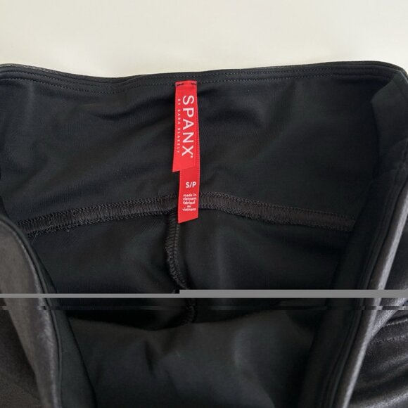 Spanx Black Faux Leather Moto Leggings Small 20136R - Picture 9 of 10